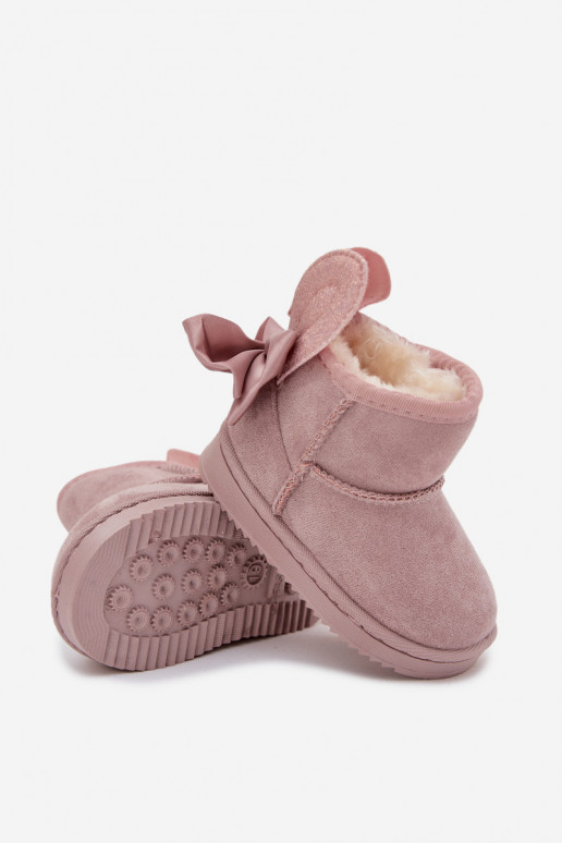Infantil aquecimento Botas de neve com fitas cor rosa Meriva Infantil aquecimento Botas de neve com fitas cor rosa Meriva