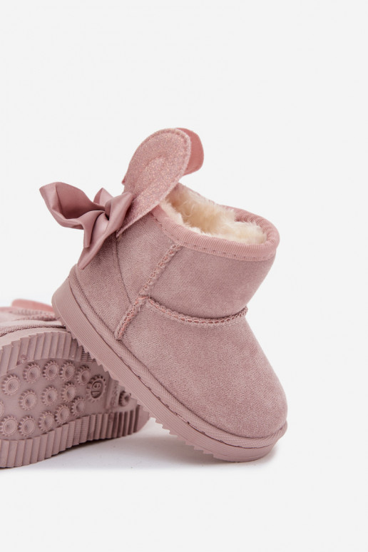 Infantil aquecimento Botas de neve com fitas cor rosa Meriva Infantil aquecimento Botas de neve com fitas cor rosa Meriva