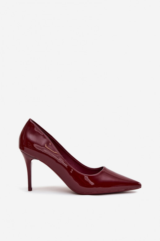 com efeito verniz Eko Pele sapatos de salto alto Feminino Ze Szpiczastymi Noskami Borgonha Jadira com efeito verniz Eko Pele sapatos de salto alto Feminino Ze Szpiczastymi Noskami Borgonha Jadira