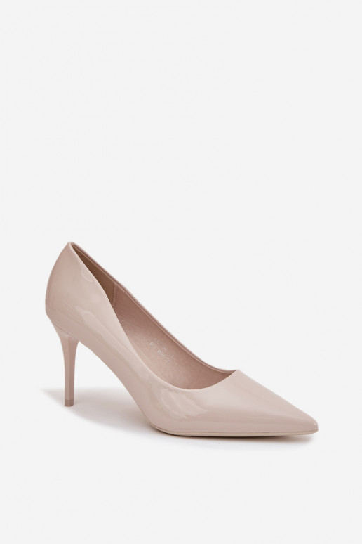com efeito verniz Eko Pele sapatos de salto alto Feminino Ze Szpiczastymi Noskami cor de marfim Jadira com efeito verniz Eko Pele sapatos de salto alto Feminino Ze Szpiczastymi Noskami cor de marfim Jadira