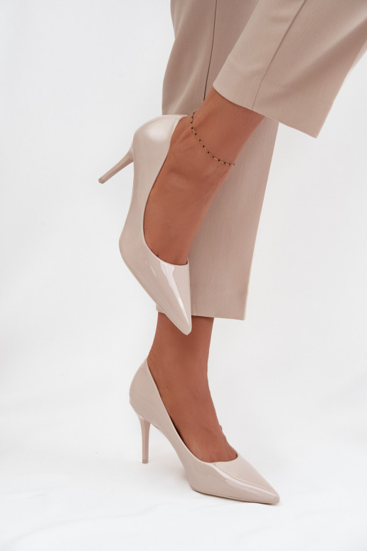 com efeito verniz Eko Pele sapatos de salto alto Feminino Ze Szpiczastymi Noskami cor de marfim Jadira com efeito verniz Eko Pele sapatos de salto alto Feminino Ze Szpiczastymi Noskami cor de marfim Jadira