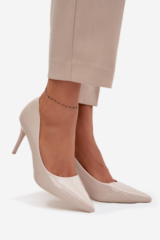 com efeito verniz Eko Pele sapatos de salto alto Feminino Ze Szpiczastymi Noskami cor de marfim Jadira com efeito verniz Eko Pele sapatos de salto alto Feminino Ze Szpiczastymi Noskami cor de marfim Jadira