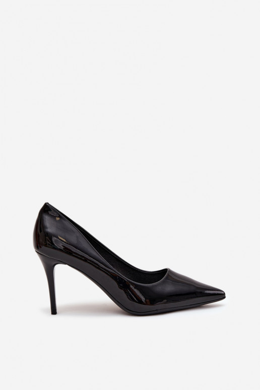 com efeito verniz Eko Pele sapatos de salto alto Feminino Ze Szpiczastymi Noskami cor preta Jadira com efeito verniz Eko Pele sapatos de salto alto Feminino Ze Szpiczastymi Noskami cor preta Jadira