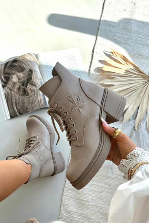 Botas femininas de couro natural Klocke aquecimento Vinceza 39950 bege