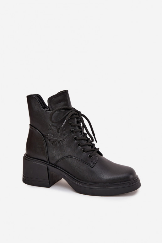 Botas femininas de couro natural Klocke aquecimento Vinceza 39950 cor preta