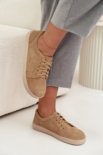 sapatos casuais Typu BarefootHabilitadoturalnego de camurçau Zazoo 314 bege