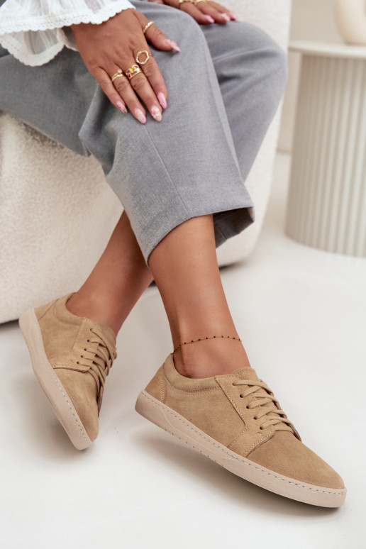 sapatos casuais Typu BarefootHabilitadoturalnego de camurçau Zazoo 314 bege