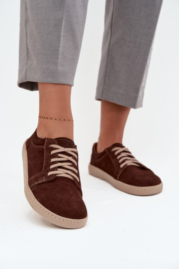 sapatos casuais Typu BarefootHabilitadoturalnego de camurçau Zazoo 314 CzekoladoParae 2