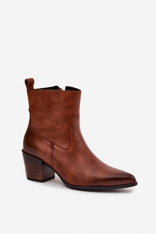 Pele botas estilo coParaboy Feminino com salto aquecimento Zazoo 60565 cor marrom