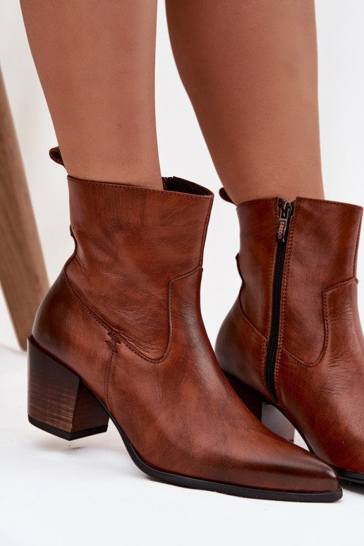 Pele botas estilo coParaboy Feminino com salto aquecimento Zazoo 60565 cor marrom