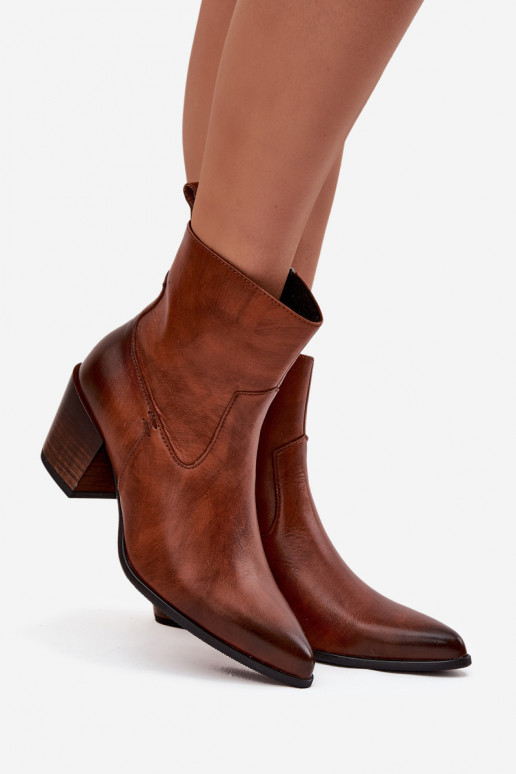 Pele botas estilo coParaboy Feminino com salto aquecimento Zazoo 60565 cor marrom