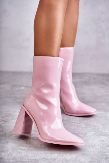 Feminino com efeito verniz Botas botas cor rosa Tem que serrgit 2