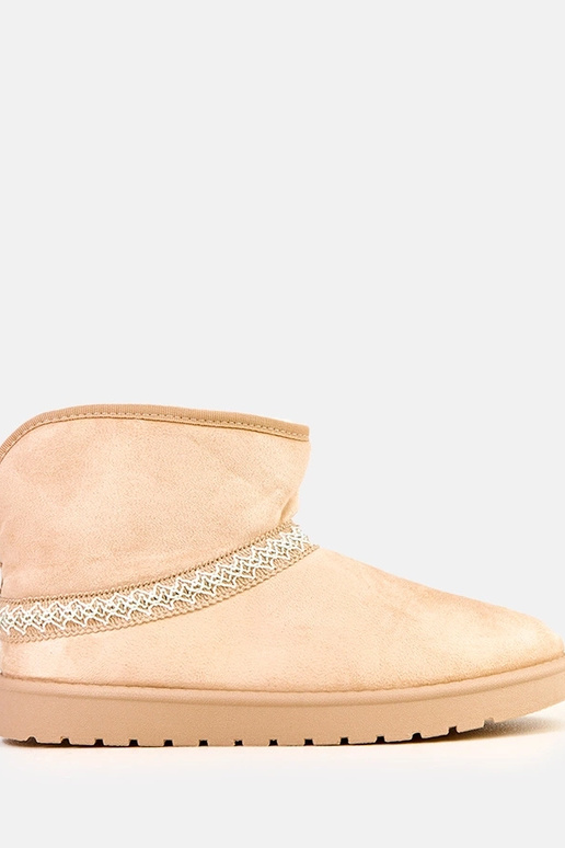 Botas de neve baixas cor areia em... Botas de neve baixas cor areia em...