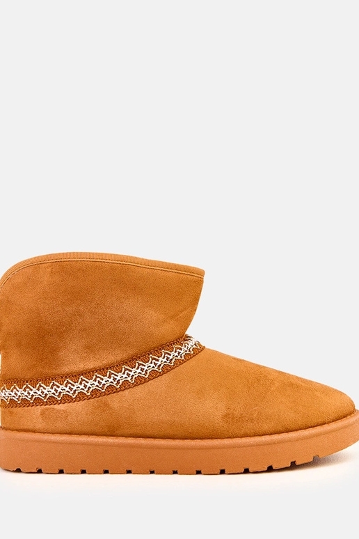 Botas de neve baixas cor caramelo em... Botas de neve baixas cor caramelo em...