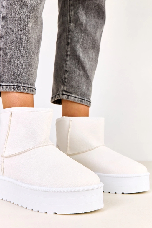 Botas de neve baixas brancas com... Botas de neve baixas brancas com...