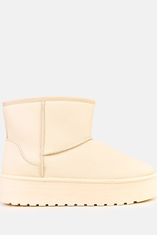 Botas de neve baixas cor areia com... Botas de neve baixas cor areia com...