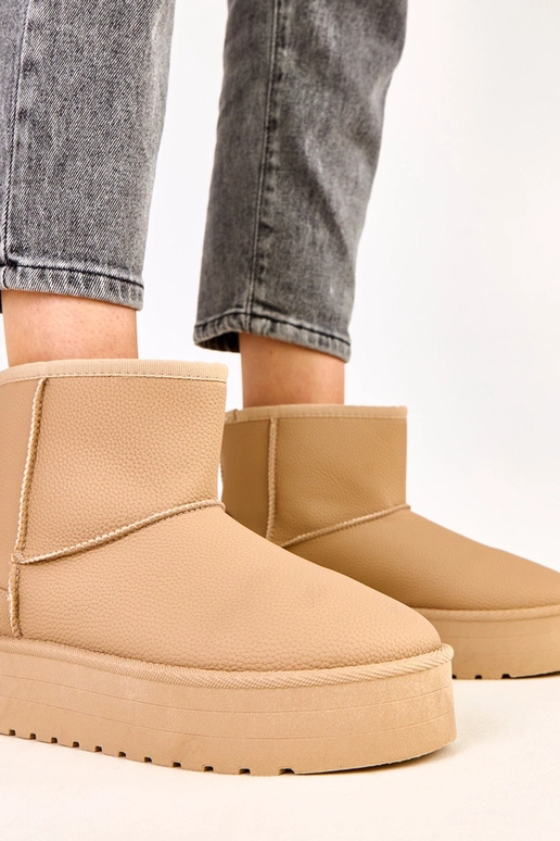 Botas de neve baixas marrons com... Botas de neve baixas marrons com...