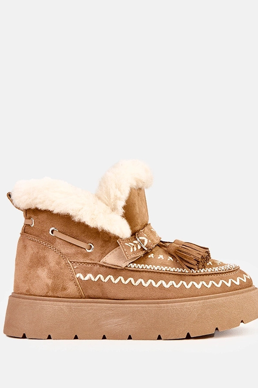 Botas de neve marrons claras com...