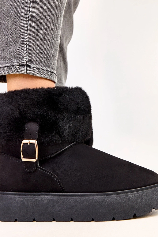 Botas de neve pretas com plataforma...