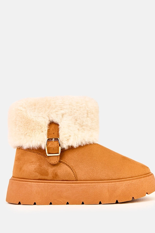 Botas de neve marrons com plataforma...