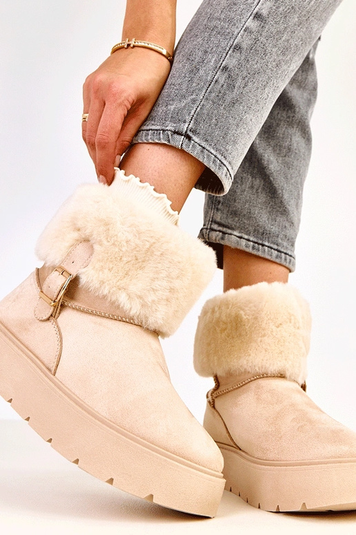 Botas de neve cor areia com...