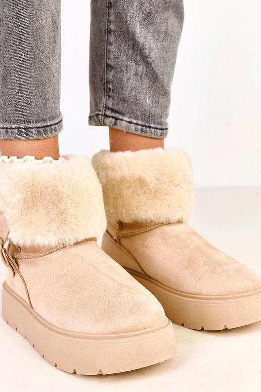 Botas de neve cor areia com...