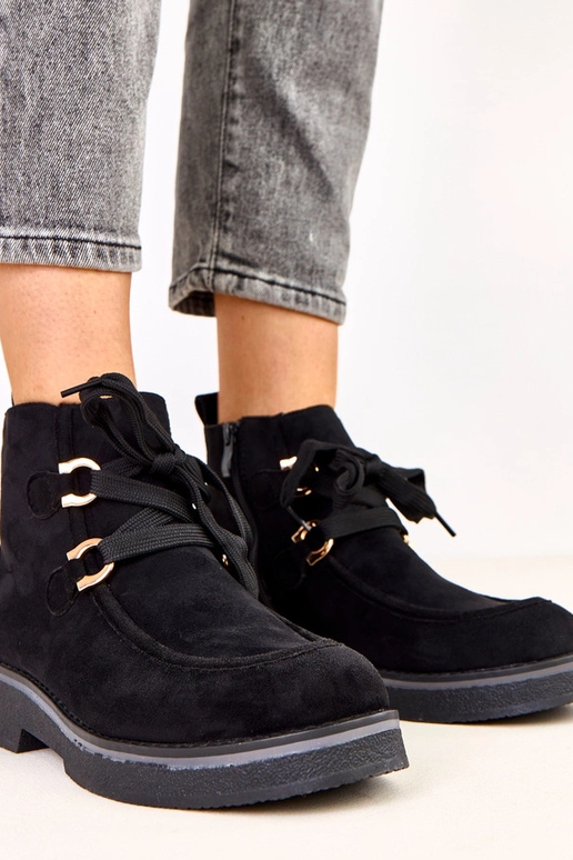 Botas de cano curto quentes pretas...