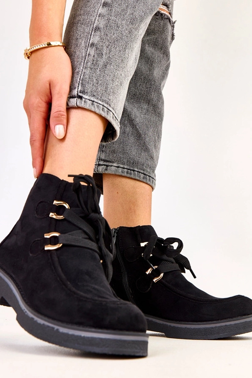 Botas de cano curto quentes pretas...