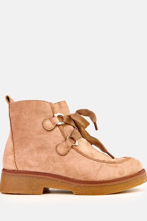 Botas de cano curto quentes cor areia...