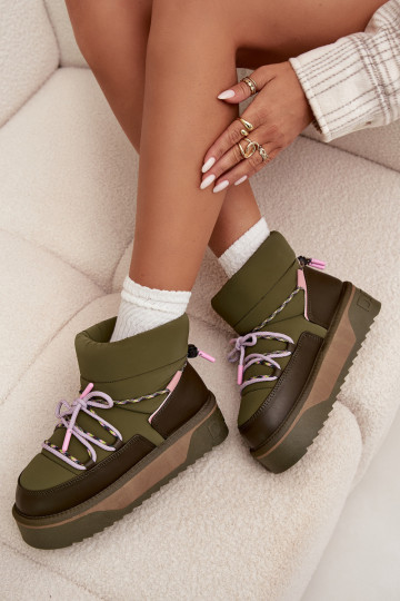 Botas de neve com uma plataforma D.Franklin DFSH371015 cor cáqui