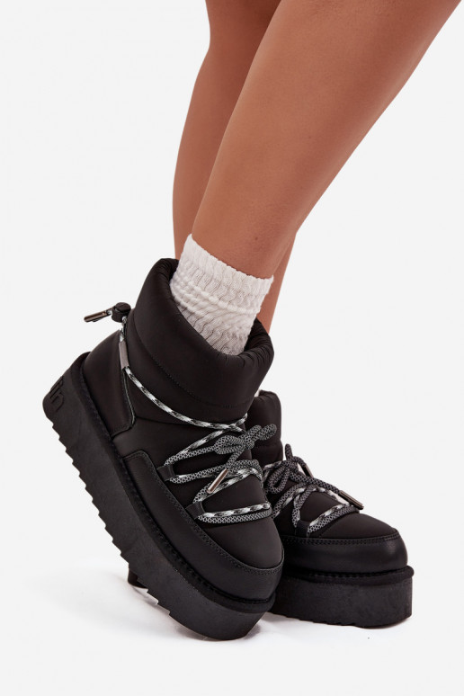 Botas de neve com uma plataforma D.Franklin DFSH371015 cor preta