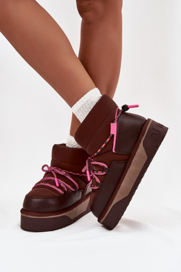 Botas de neve com uma plataforma D.Franklin DFSH371015 CzekoladoParae