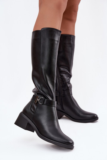 aquecimento botas femininas Klocke com alças Sergio Leone KZ25826 cor preta