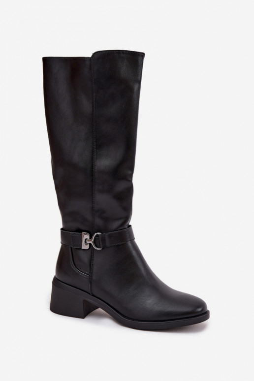 aquecimento botas femininas Klocke com alças Sergio Leone KZ25826 cor preta aquecimento botas femininas Klocke com alças Sergio Leone KZ25826 cor preta
