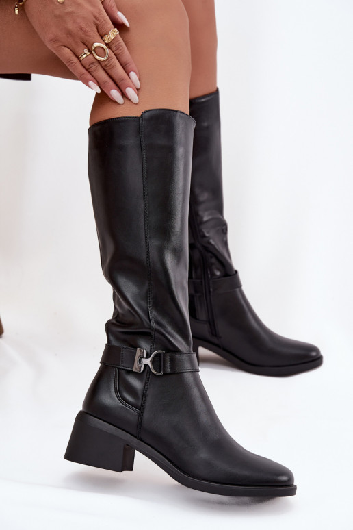 aquecimento botas femininas Klocke com alças Sergio Leone KZ25826 cor preta aquecimento botas femininas Klocke com alças Sergio Leone KZ25826 cor preta