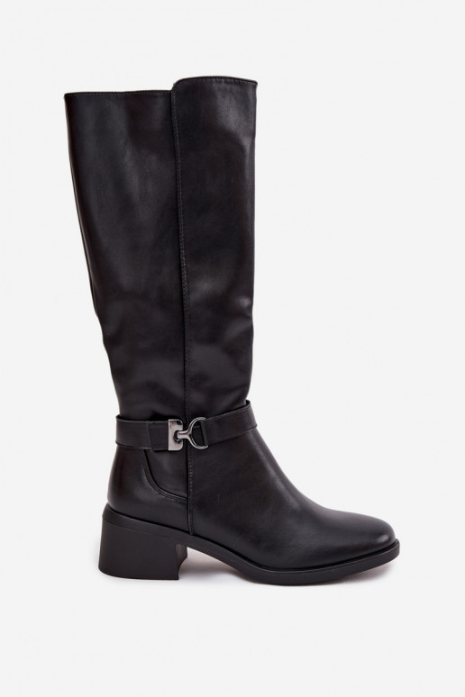aquecimento botas femininas Klocke com alças Sergio Leone KZ25826 cor preta aquecimento botas femininas Klocke com alças Sergio Leone KZ25826 cor preta