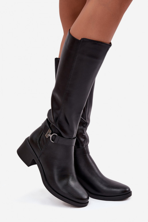 aquecimento botas femininas Klocke com alças Sergio Leone KZ25826 cor preta aquecimento botas femininas Klocke com alças Sergio Leone KZ25826 cor preta