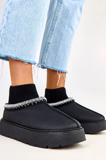 Botas de neve pretas com cano em forma de meia Melary 2