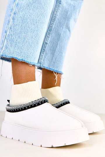 Botas de neve brancas com cano em forma de meia Melary 2