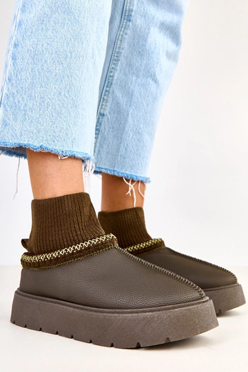 Botas de neve verdes com cano em forma de meia Melary
