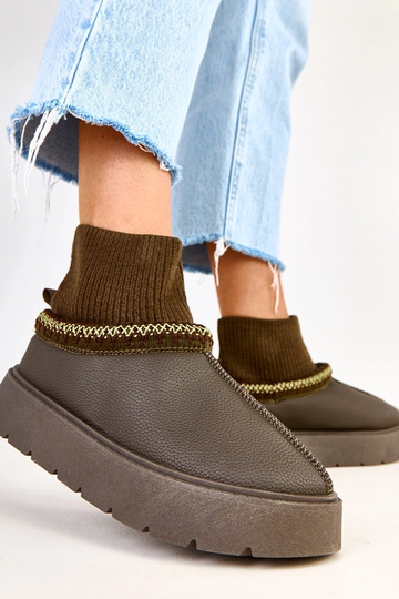 Botas de neve verdes com cano em forma de meia Melary 2