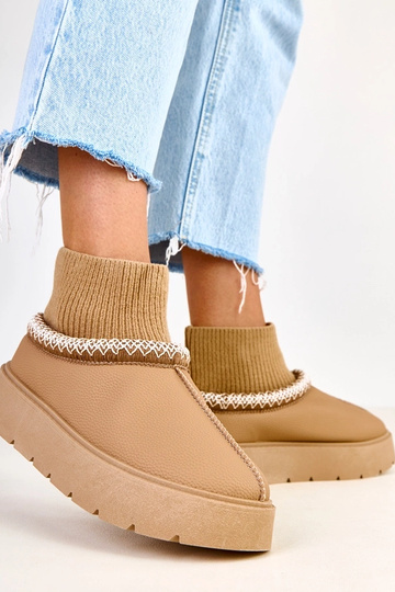 Botas de neve marrons com cano em forma de meia Melary 2