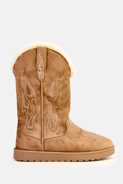 Botas de neve bege escuro com bordado... Botas de neve bege escuro com bordado...