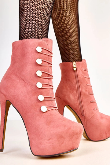 Botins rosas com fivelas douradas Courtney 2