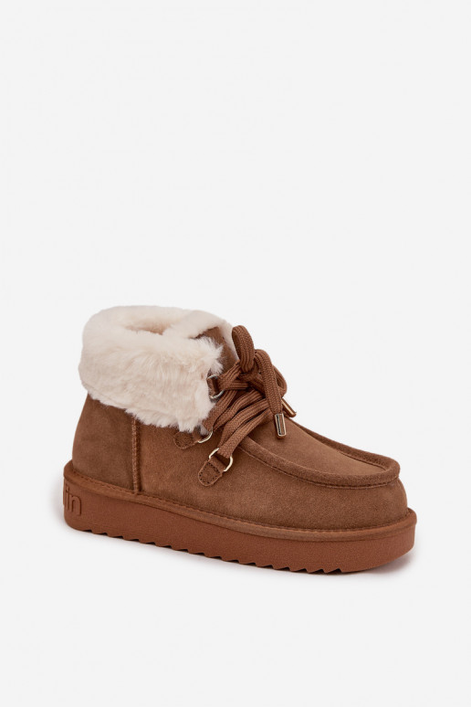 Botas de neve FemininoHabilitadoturalnego de camurçau D.Franklin DFSH375006 cor marrom