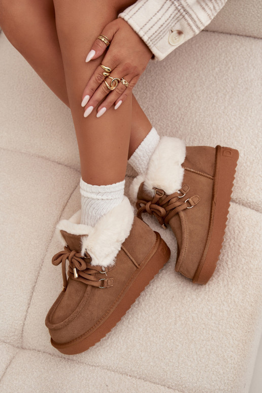 Botas de neve FemininoHabilitadoturalnego de camurçau D.Franklin DFSH375006 cor marrom