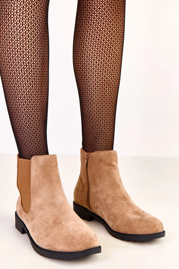 Botins planos marrons com elástico Salomi