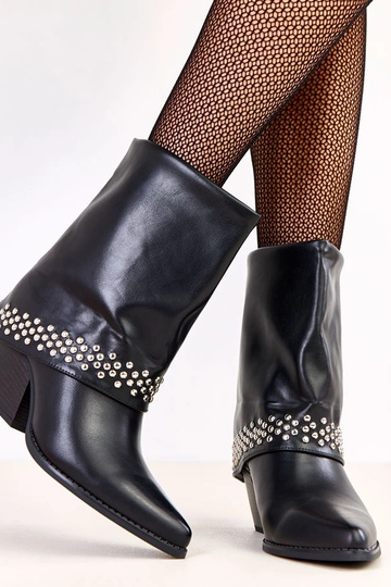Botas de cowboy pretas com cano dobrado Memoris 2