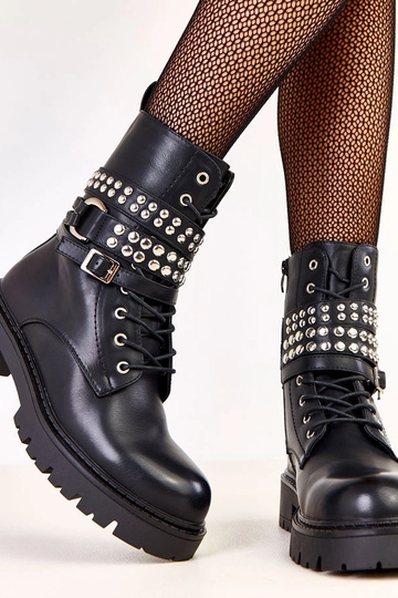 Botas de trekking femininas pretas com elementos decorativos Ladora 2