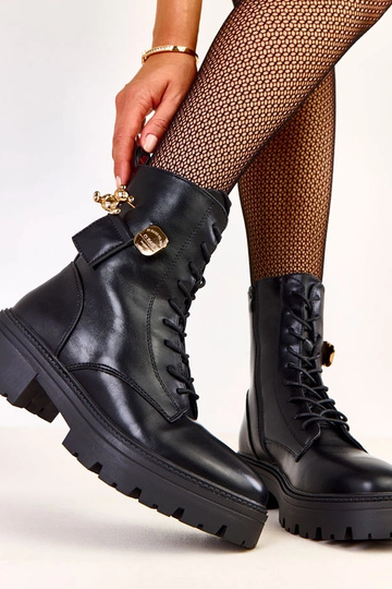 Botas de trekking femininas pretas com urso dourado Valery 2